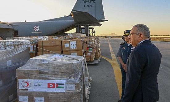aide humanitaire tunisienne vers Gaza