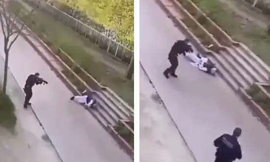 le policier francais met fin a la fuite du malfaiteur