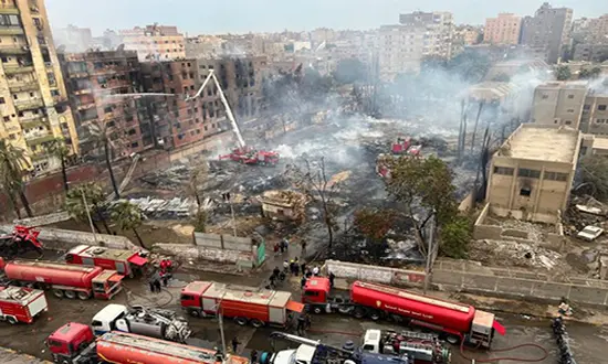 les studios AlAhram apres incendie